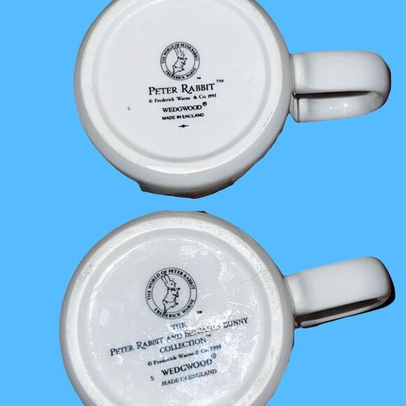 Vintage Frederick Warne & Co. Wedgewood 1993 PETER RABBIT & BENJAMIN BUNNY Cups - Picture 5 of 5